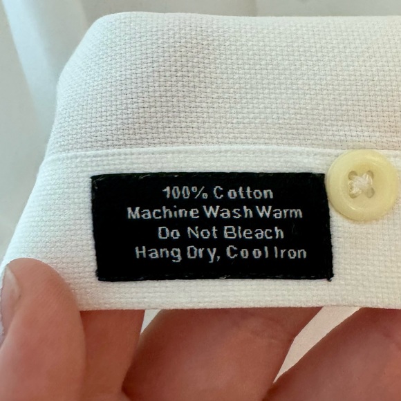 David Donahue | Men’s Button-Down Dress Shirt, White, Size 17 - EUC - Picture 6 of 7